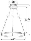 Lampa chromowa LED ring wisząca okrągła 25W 4000K Lune Candellux 31-64646