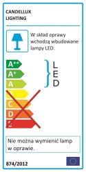 Lampa wisząca LED chromowa prostokątna 20W 4000K Symphony Candellux 31-55743