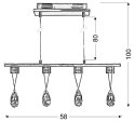 Lampa wisząca LED chromowa z kryształkami 4x3W Prisma Candellux 34-25708