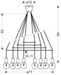 Lampa wisząca carna matowa 8x40W dwuobwodowa E27 Alto Candellux 38-70951