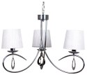 Lampa wisząca chromowa / biały abażur tkany 3x40W Arnika Candellux 33-21663