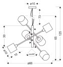 Lampa wisząca regulowana wysokośc satyna 6x40W Sax Candellux 36-70722