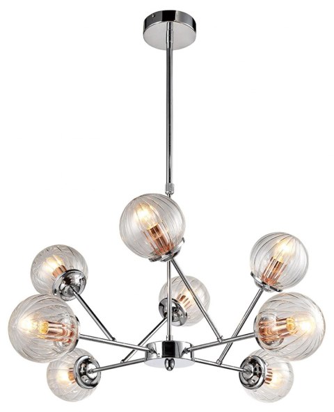 Lampa wisząca sufitowa chrom szklane klosze 8x40W Best Candellux 38-67289