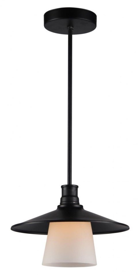 Lampa wisząca sufitowa czarna matowa biały klosz Loft Candellux 31-43108