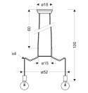 Lampa wisząca sufitowa czarna matowa oprawa 4x40W Basso Candellux 34-71019