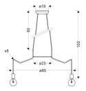 Lampa wisząca sufitowa czarna matowa oprawa 8x40W Basso Candellux 38-71057