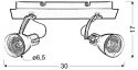 Lampa ścienna kinkiet listwa 2X50W GU10 czarny/miedziany MARKUS 92-37442-M