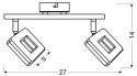 Lampa ścienna kinkiet listwa 2X5W LED chrom CYNTHIA 92-60822