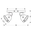 Lampa ścienna listwa 2X40W GU10 rdzawy FRODO 92-71071