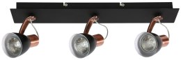 Lampa ścienna listwa 3X50W GU10 czarny/miedź MARKUS 93-35608-M