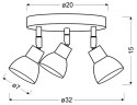 Lampa sufitowa plafon 3X5W LED biały ROY 98-67678