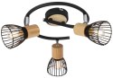 Lampa sufitowa spirala 3X25W E14 czarny + drewno ANTICA 98-60952