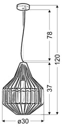 LAMPA SUFITOWA WISZĄCA CANDELLUX ALVARO 31-55163 E27 CZARNY