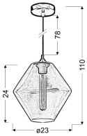 LAMPA SUFITOWA WISZĄCA CANDELLUX BREMEN 31-36223 E27 KLOSZ POMARAŃCZOWY + ŻARÓWKA