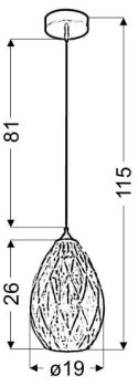 LAMPA SUFITOWA WISZĄCA CANDELLUX GRAN 31-51455 E27 ZŁOTY