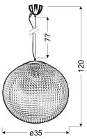 LAMPA SUFITOWA WISZĄCA CANDELLUX LUCIDA 31-51165 E27 BEZBARWNY