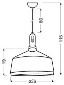 LAMPA SUFITOWA WISZĄCA CANDELLUX ROBINSON 31-37688 E27 BIAŁY / WNĘTRZE ŻÓŁTE