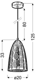 Lampa sufitowa wisząca 1X60W E27 ażurowy biały BENE 31-70593