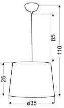 Lampa sufitowa wisząca 1X60W E27 biały ORLANDO 31-49131