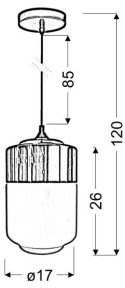 Lampa sufitowa wisząca 1X60W E27 biały/chrom MASALA 31-40541