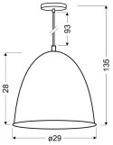 Lampa sufitowa wisząca 1X60W E27 czarny + chrom PATCH 31-43184