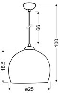 Lampa sufitowa wisząca 1X60W E27 czerwony STUDENT 31-96640