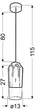 Lampa sufitowa wisząca 1X60W E27 fioletowy TUBE 31-51288