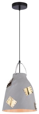 Lampa sufitowa wisząca 1X60W E27 szary + złoty PATCH 31-43269