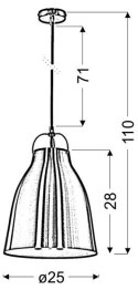 Lampa sufitowa wisząca 1X60W E27 szaty PENSILVANIA 31-38692