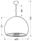 Lampa sufitowa wisząca 1X60W E27 zielony /srebrny PICTOR 31-24930