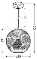 Lampa sufitowa wisząca 60W E27 ażurowy biały BENE 31-70586