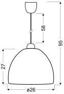 LAMPA SUFITOWA WISZĄCA CANDELLUX CANARIA 31-36646 E27 NIEBIESKI