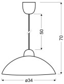 LAMPA SUFITOWA WISZĄCA CANDELLUX KAMILA 31-76123 E27 ŻÓŁTA