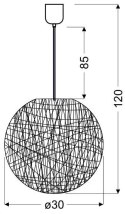 Lampa sufitowa wisząca 1X60W E27 biały CARUBA 31-26944