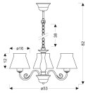 Lampa wisząca biała abażur z organzy 340W E27 Zefir Candellux 33-73792