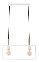 Lampa wisząca biała regulowana wysokość 2x60W E27 Frame 32-73549