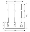 Lampa wisząca biała regulowana wysokość 3x60W E27 Frame 33-73532