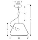 Lampa wisząca czarna LED na lince Ikaria A0023-321