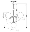 Lampa wisząca mosiądz mleczny klosz kulka 5x28W Mati Candellux 35-73778