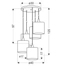 Lampa wisząca talerz czarny 5xE14 Long 35-73976