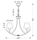 Lampa wiszącza czarno-biała żyrandol 4x60W E27 Londyn 34-38838