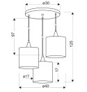 Lampa wiszącza czarny talerz 3xE14 Long 33-73969