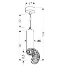 Lampa wisząca biała regulowana Tuba 31-77707