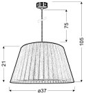 Lampa wisząca złota abażur z organzy E27 60W Tiziano Candellux 31-27108