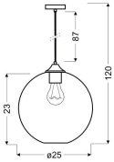 Lampa sufitowa szklana kula brązowa Edison Candellux 31-28259-Z