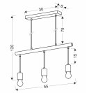 Lampa wisząca biała + drewno 3x60W Izzy 33-78070