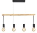 Lampa wisząca czarna + drewno 4x60W Izzy 34-77929