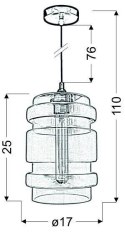 Lampa wisząca sufitowa szklana bezbarwna 60W E27 Decorado Candellux 31-36674-Z