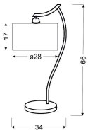Lampka biurkowa chromowa gabinetowa carny abażur Draga Candellux 41-10414