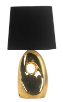 Lampka stolowa nocna czarno-złota ceramiczna 60W Hierro Candellux 41-79916